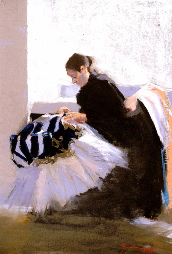 Seamstress painting - Rhoda Yanow Seamstress art painting